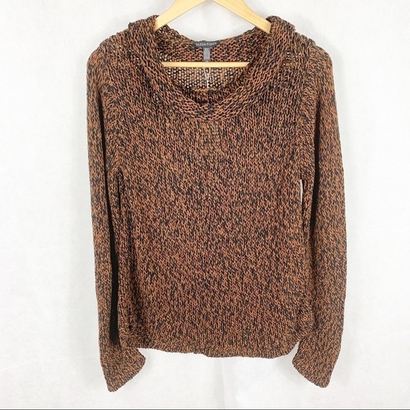 Eileen Fisher Organic Cotton Linen Lightweight Relaxed Cowl Neck Sweater - Picture 2 of 12